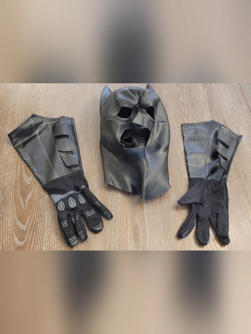Batman Mask &  Gloves with Simple Homemade Cloth for a Cape